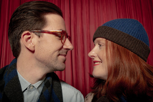 AD Colour Block Cashmere Beanie - Elderberry