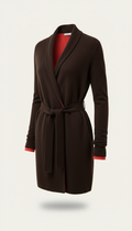 Espresso Belted Cashmere Cardigan